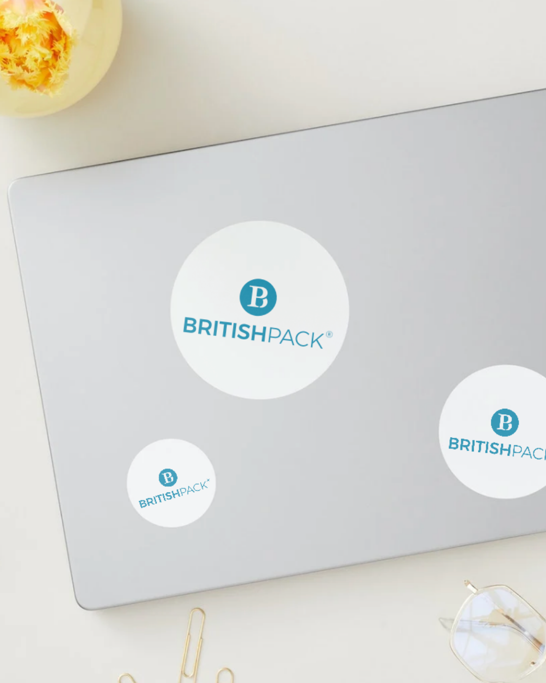 Sticker – high-quality adhesive design – British Pack for promotional and retail use